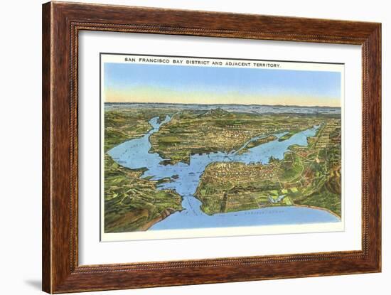 Relief Map of San Francisco, San Francisco, California-null-Framed Art Print