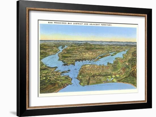 Relief Map of San Francisco, San Francisco, California--Framed Art Print