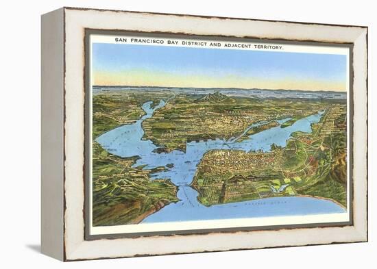 Relief Map of San Francisco, San Francisco, California-null-Framed Stretched Canvas