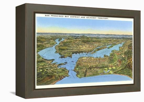 Relief Map of San Francisco, San Francisco, California-null-Framed Stretched Canvas