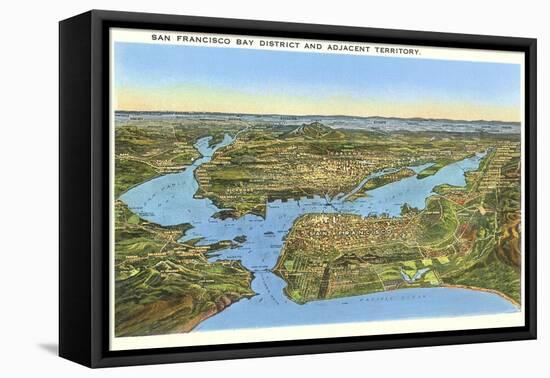 Relief Map of San Francisco, San Francisco, California-null-Framed Stretched Canvas