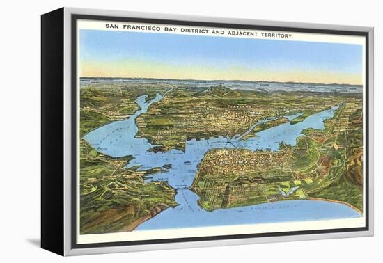 Relief Map of San Francisco, San Francisco, California-null-Framed Stretched Canvas