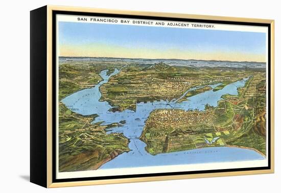 Relief Map of San Francisco, San Francisco, California-null-Framed Stretched Canvas