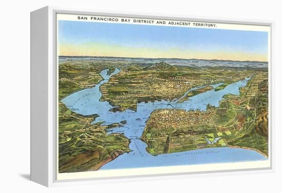 Relief Map of San Francisco, San Francisco, California-null-Framed Stretched Canvas