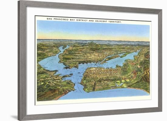 Relief Map of San Francisco, San Francisco, California-null-Framed Art Print