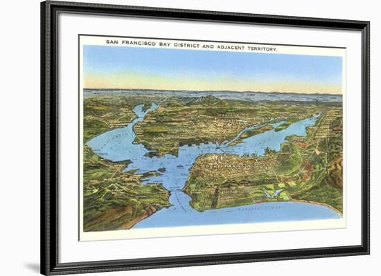 Relief Map of San Francisco, San Francisco, California-null-Framed Art Print