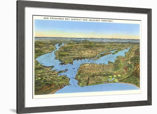 Relief Map of San Francisco, San Francisco, California-null-Framed Art Print