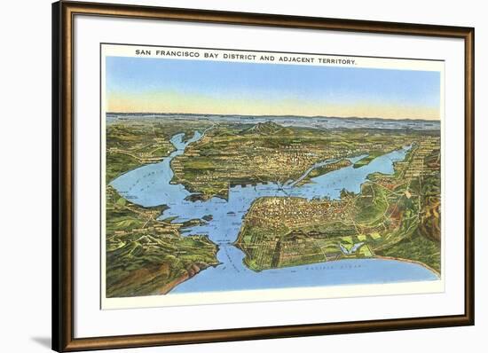 Relief Map of San Francisco, San Francisco, California-null-Framed Art Print