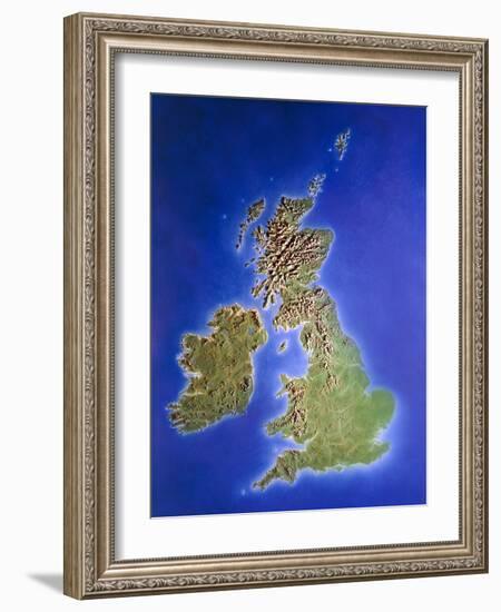 Relief Map of the United Kingdom And Eire-Julian Baum-Framed Photographic Print