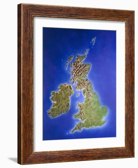 Relief Map of the United Kingdom And Eire-Julian Baum-Framed Photographic Print