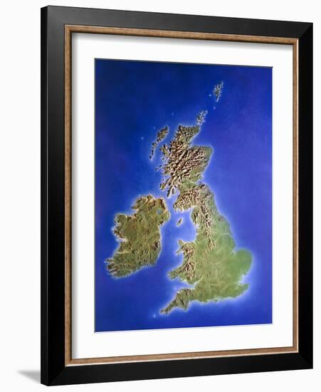 Relief Map of the United Kingdom And Eire-Julian Baum-Framed Photographic Print