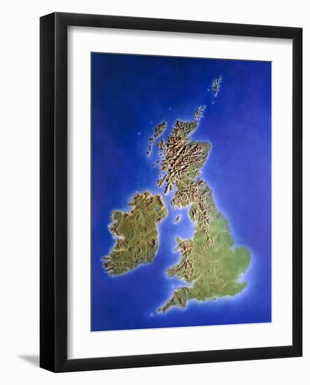 Relief Map of the United Kingdom And Eire-Julian Baum-Framed Photographic Print