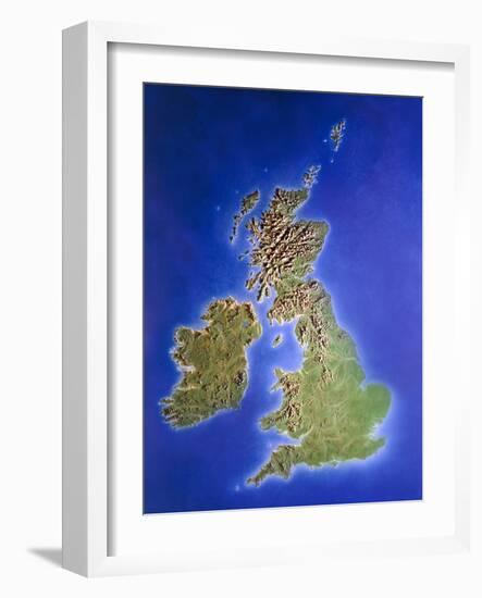 Relief Map of the United Kingdom And Eire-Julian Baum-Framed Photographic Print