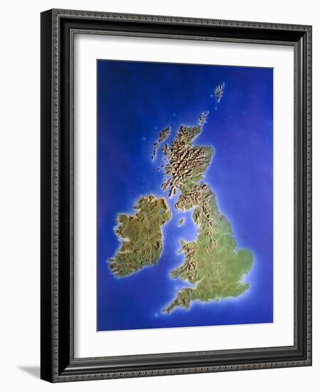 Relief Map of the United Kingdom And Eire-Julian Baum-Framed Photographic Print