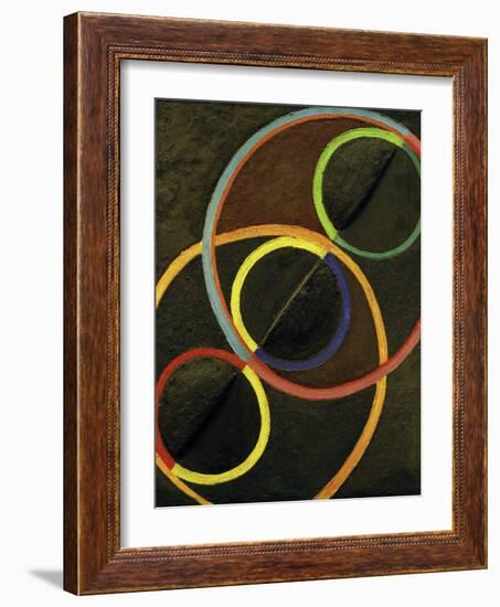 Relief Noir Avec des Cercles de Couleur (Black Relief with Colour Circles), 1930-32-Robert Delaunay-Framed Giclee Print