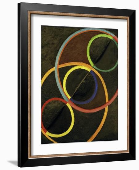 Relief Noir Avec des Cercles de Couleur (Black Relief with Colour Circles), 1930-32-Robert Delaunay-Framed Giclee Print