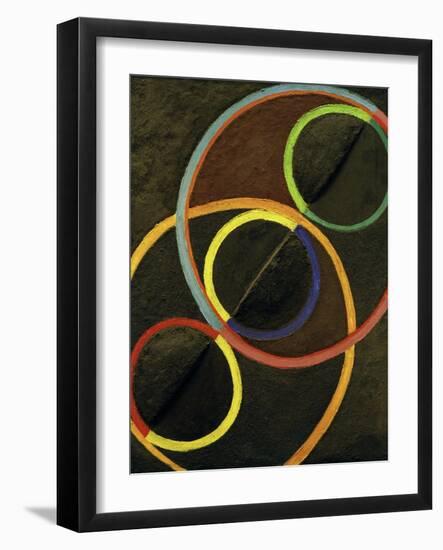 Relief Noir Avec des Cercles de Couleur (Black Relief with Colour Circles), 1930-32-Robert Delaunay-Framed Giclee Print