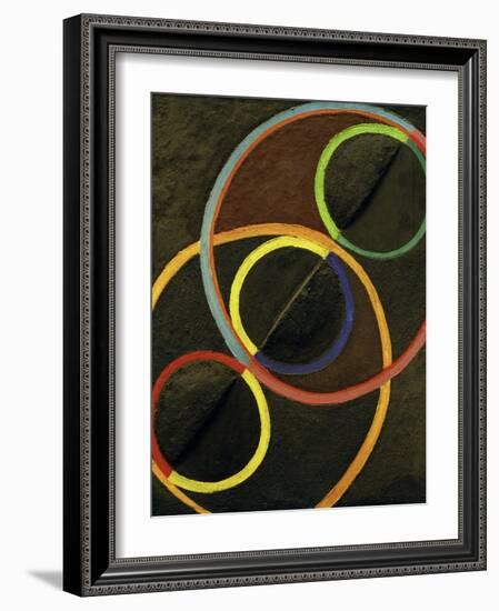 Relief Noir Avec des Cercles de Couleur (Black Relief with Colour Circles), 1930-32-Robert Delaunay-Framed Giclee Print