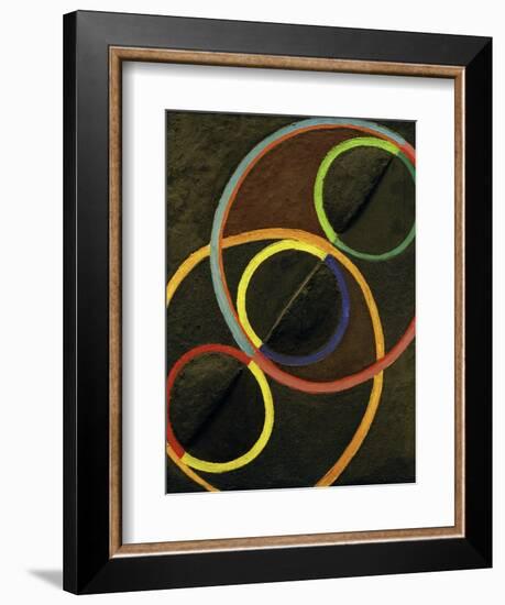 Relief Noir Avec des Cercles de Couleur (Black Relief with Colour Circles), 1930-32-Robert Delaunay-Framed Giclee Print