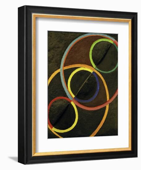 Relief Noir Avec des Cercles de Couleur (Black Relief with Colour Circles), 1930-32-Robert Delaunay-Framed Giclee Print