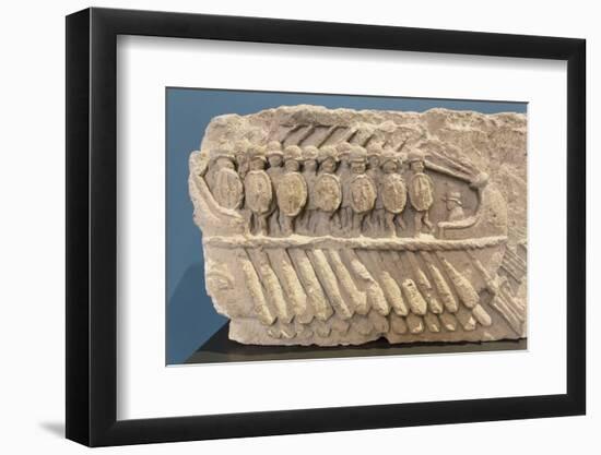 Relief, Oared Galley Warship (Bireme) with Oarsmen, National Archaeological Museum-Eleanor Scriven-Framed Photographic Print