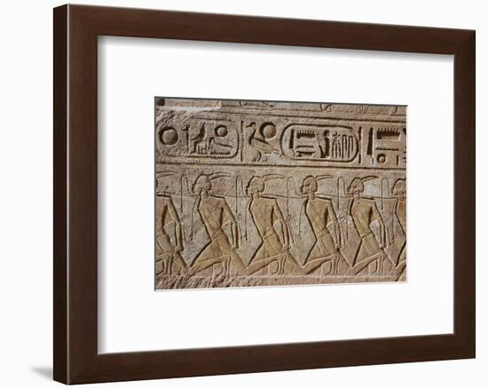 Relief of captured Nubian prisoners of war, Temple of Rameses II, Abu Simbel, Egypt-Werner Forman-Framed Photographic Print