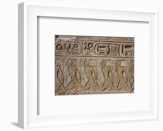 Relief of captured Nubian prisoners of war, Temple of Rameses II, Abu Simbel, Egypt-Werner Forman-Framed Photographic Print