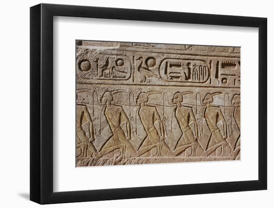 Relief of captured Nubian prisoners of war, Temple of Rameses II, Abu Simbel, Egypt-Werner Forman-Framed Photographic Print