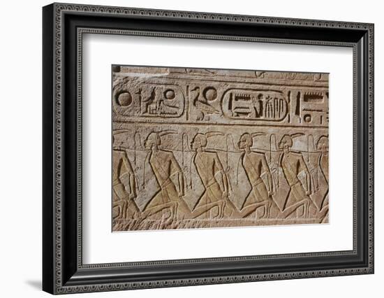 Relief of captured Nubian prisoners of war, Temple of Rameses II, Abu Simbel, Egypt-Werner Forman-Framed Photographic Print