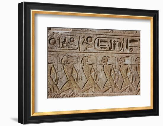 Relief of captured Nubian prisoners of war, Temple of Rameses II, Abu Simbel, Egypt-Werner Forman-Framed Photographic Print