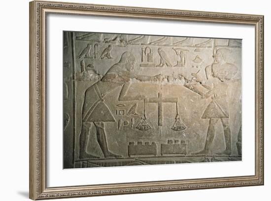 Relief of Goldsmiths Weighing Gold-null-Framed Giclee Print