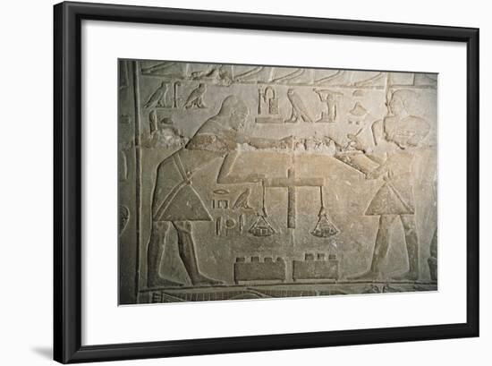 Relief of Goldsmiths Weighing Gold-null-Framed Giclee Print