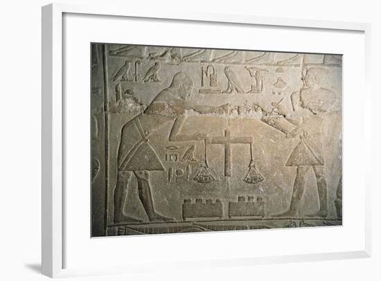 Relief of Goldsmiths Weighing Gold-null-Framed Giclee Print