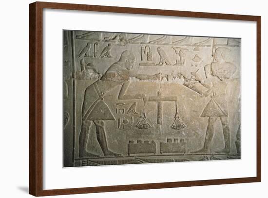 Relief of Goldsmiths Weighing Gold-null-Framed Giclee Print