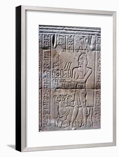 Relief of Hapi (Hapy) god of the Nile in Flood, Temple of Khnum, Ptolemaic & Roman Periods-Unknown-Framed Giclee Print