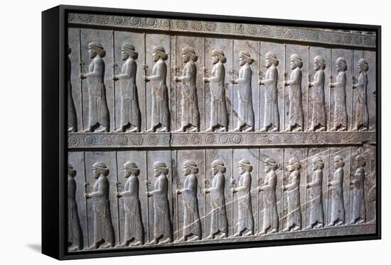 Relief of Immortals, the Apadana, Persepolis, Iran-Vivienne Sharp-Framed Stretched Canvas