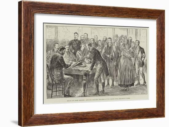 Relief of Irish Distress, Applying for Seed Potatoes at the Board Room, Clonakilty Union-null-Framed Giclee Print