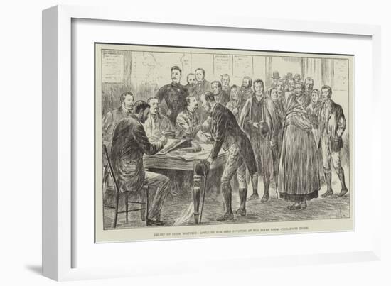 Relief of Irish Distress, Applying for Seed Potatoes at the Board Room, Clonakilty Union-null-Framed Giclee Print