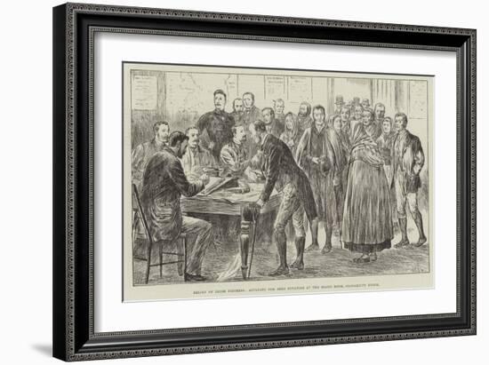 Relief of Irish Distress, Applying for Seed Potatoes at the Board Room, Clonakilty Union-null-Framed Giclee Print