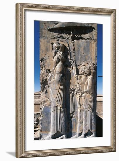 Relief of King Darius and Two Assistants-null-Framed Photographic Print