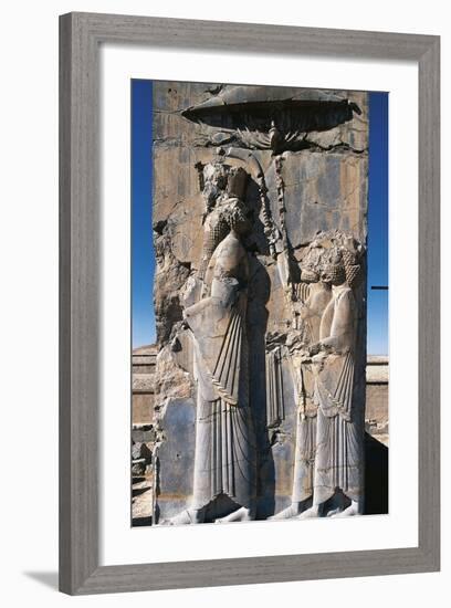 Relief of King Darius and Two Assistants-null-Framed Photographic Print