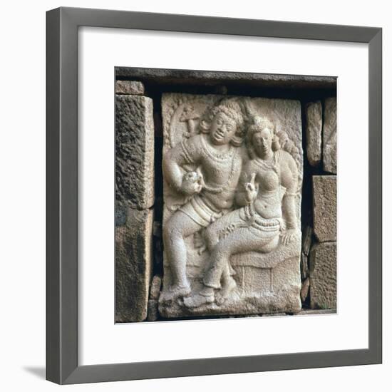 Relief of 'lovers' at Isurumuni in Sri Lanka, 4th century. Artist: Unknown-Unknown-Framed Giclee Print