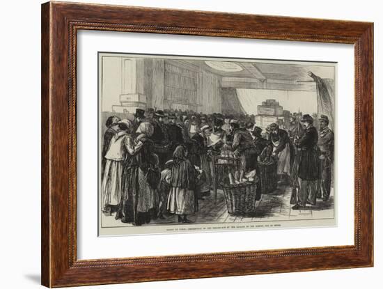 Relief of Paris, Distribution of the English Gift at the Magasin Du Bon Marche, Rue De Sevres-null-Framed Giclee Print