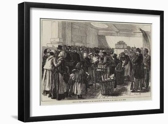 Relief of Paris, Distribution of the English Gift at the Magasin Du Bon Marche, Rue De Sevres-null-Framed Giclee Print