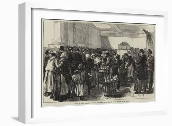 Relief of Paris, Distribution of the English Gift at the Magasin Du Bon Marche, Rue De Sevres-null-Framed Giclee Print