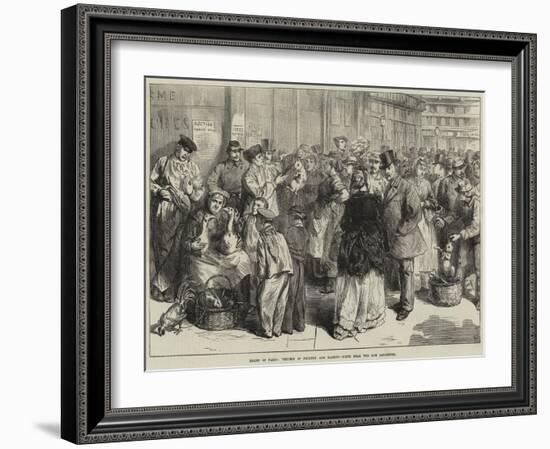 Relief of Paris, Venders of Poultry and Rabbits, Scene Near the Rue Lafayette-Frederick Barnard-Framed Giclee Print