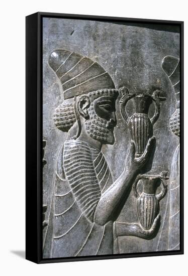 Relief of Syrians or Lydians, the Apadana, Persepolis, Iran-Vivienne Sharp-Framed Stretched Canvas