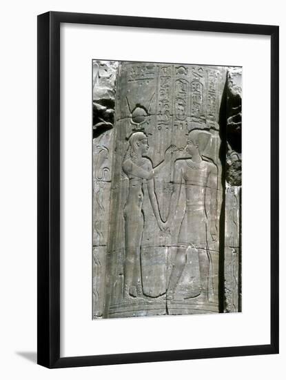 Relief of the goddess Hathor, Temple of Horus, Edfu, Egypt, Ptolemaic Period, c251 BC-c246 BC-Unknown-Framed Giclee Print