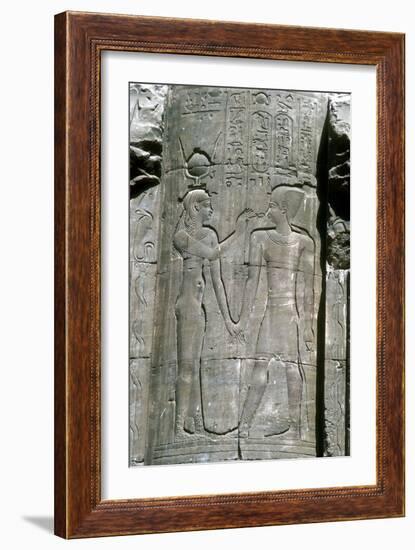 Relief of the goddess Hathor, Temple of Horus, Edfu, Egypt, Ptolemaic Period, c251 BC-c246 BC-Unknown-Framed Giclee Print