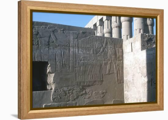 Relief of the Pharaoh Smiting His Enemies, Temple Sacred to Amun, Mut and Khons, Luxor, Egypt-CM Dixon-Framed Premier Image Canvas